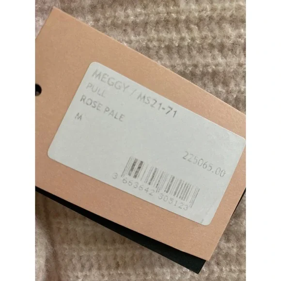 NEW FRNCH Meggy Rose Pale Short Sleeve Mock Neck Sweater M - Picture 4 of 8